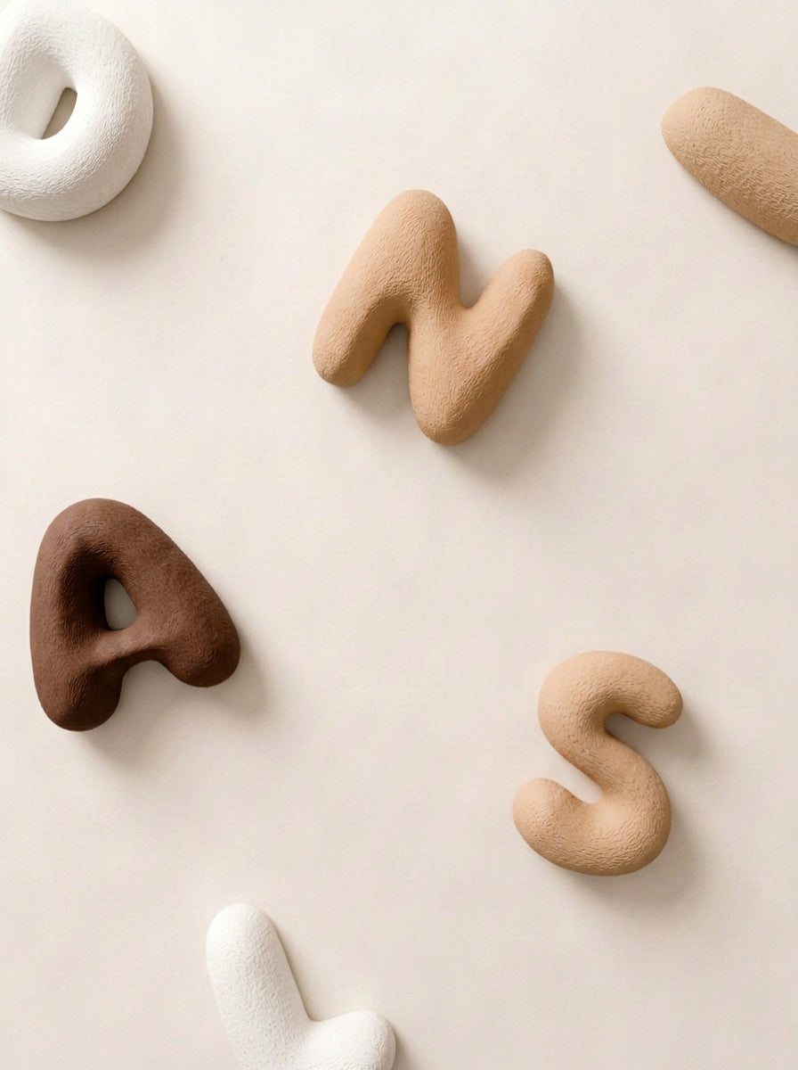 Small Custom Puffy Bubble Letters for Kids Rooms (Fuzzy Texture)
