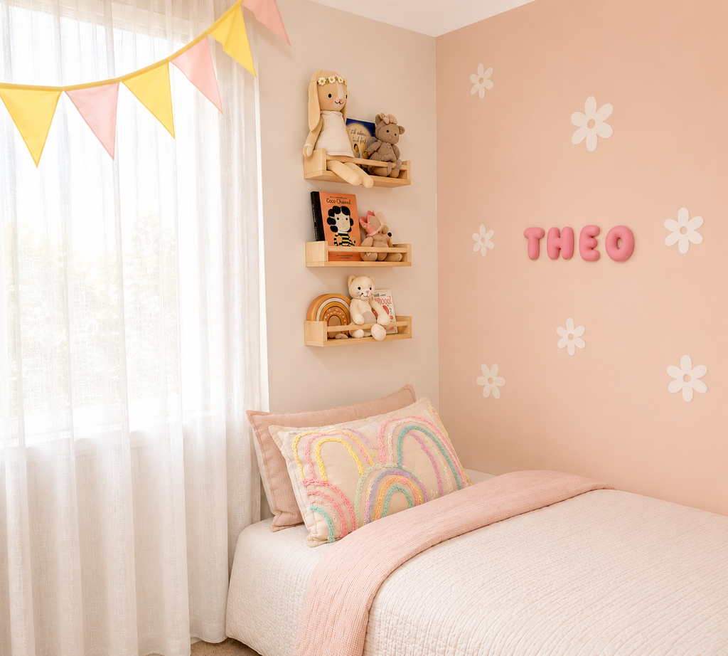 Bubble Letters Decor for kids room. Colourful room decor. Made in New Zealand. 3D Printed Bubble Letters. Puffy Letters.